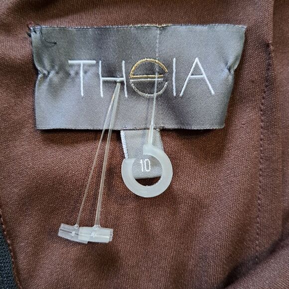 Theia Couture  Sleeveless Embellished Beaded Cocktail Dress Size 10 Black/Brown - Picture 5 of 13